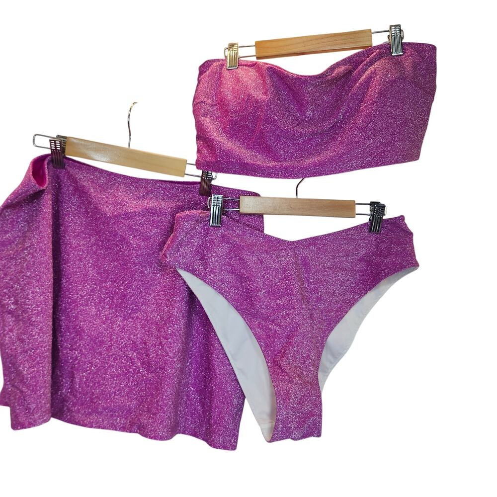 Hot Pink extra Large Sparkle Bikini and Skirt
Victoria Secret Pink Padded Top